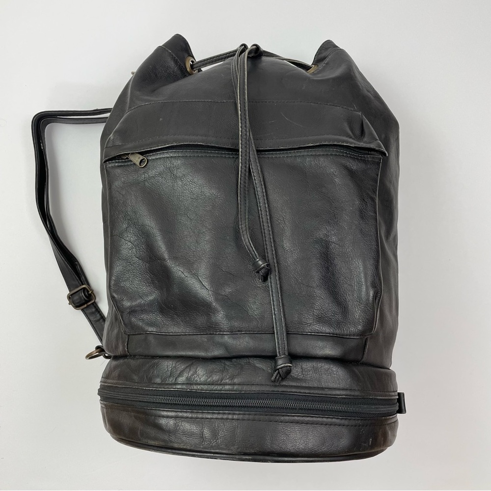 Vintage Boulder Ridge Black Leather Travelers Bag